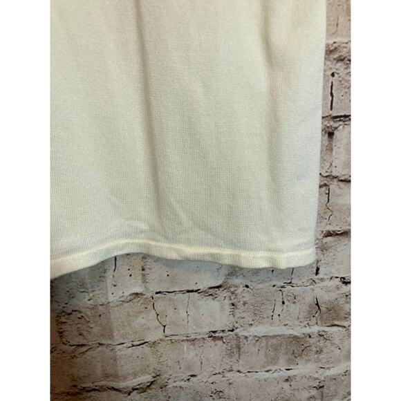 Lana Lee Sweater Womens Medium Cream Short Sleeve Santana Knit Button‎ Detail - Picture 4 of 11